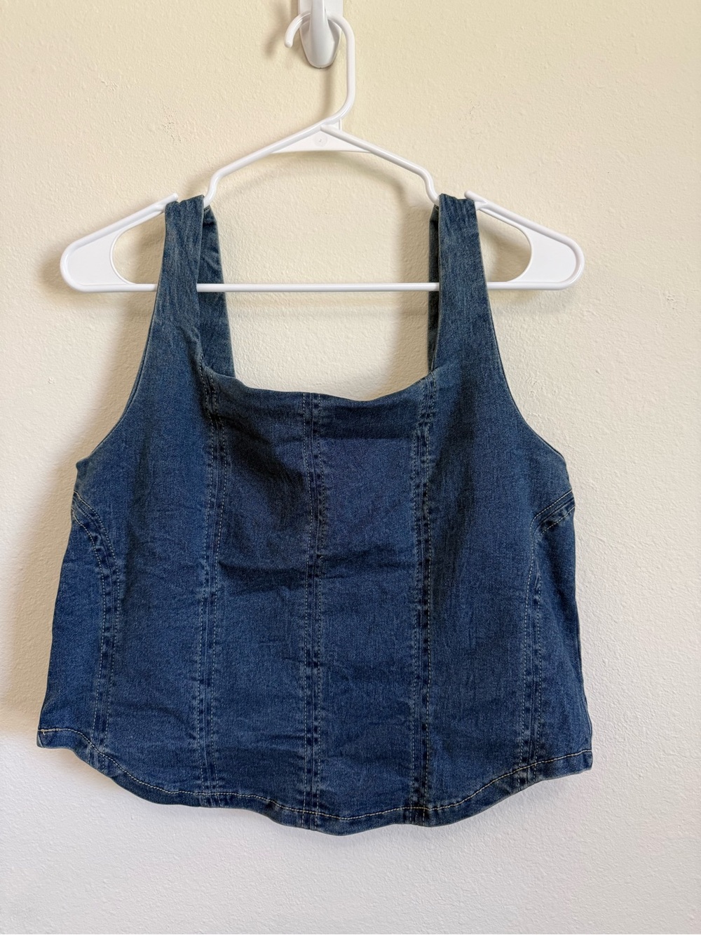Maurices Dark Blue Denim Square-Neck Tank